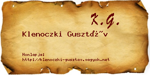Klenoczki Gusztáv névjegykártya