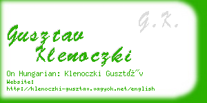 gusztav klenoczki business card
